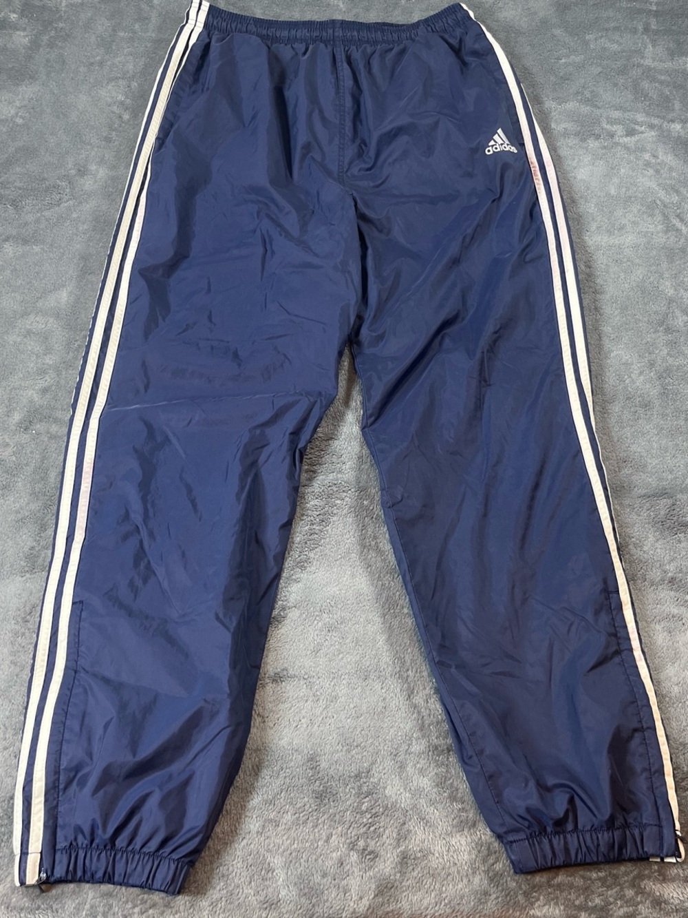 Vintage Adidas Navy Joggers with White Side Stripes